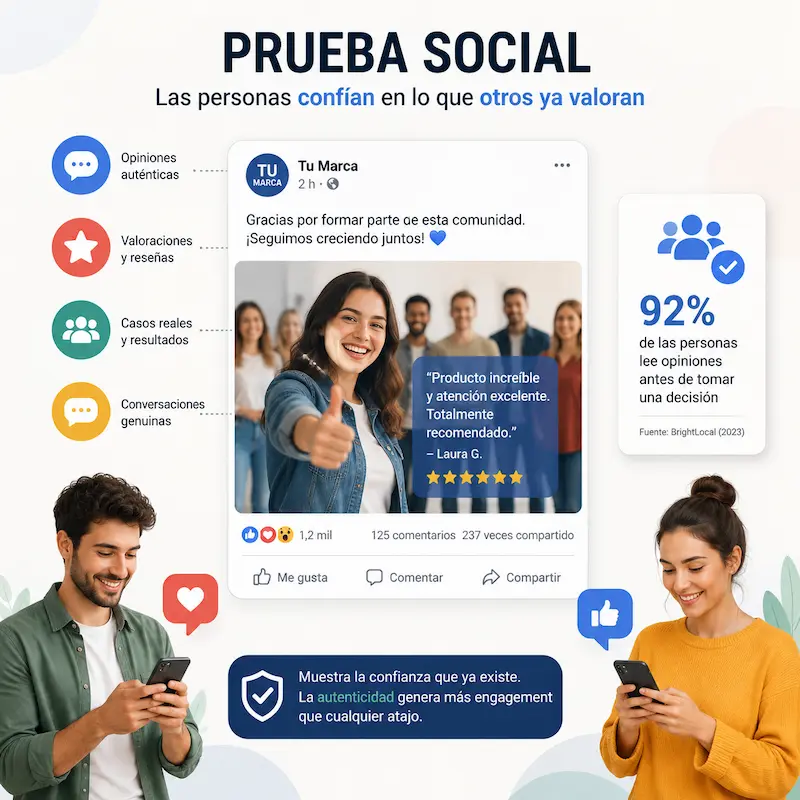 Principios psicológicos para aumentar el engagement: prueba social