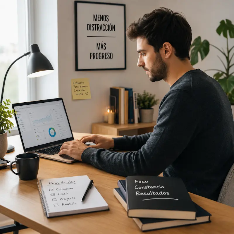 Avanzar en marketing digital sin quemarte con foco y constancia