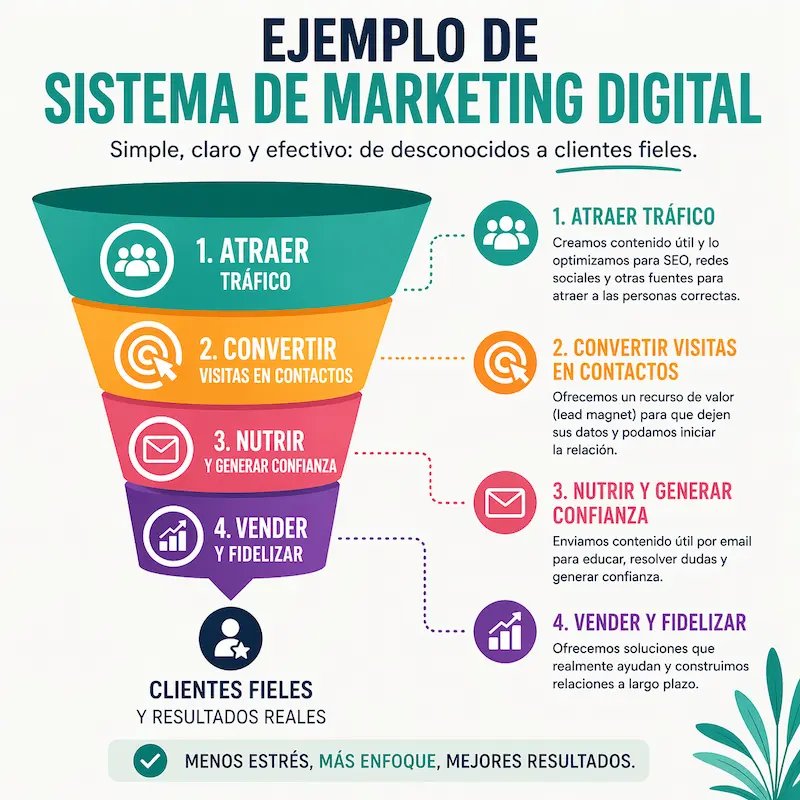 ejemplo de sistema de marketing digital paso a paso