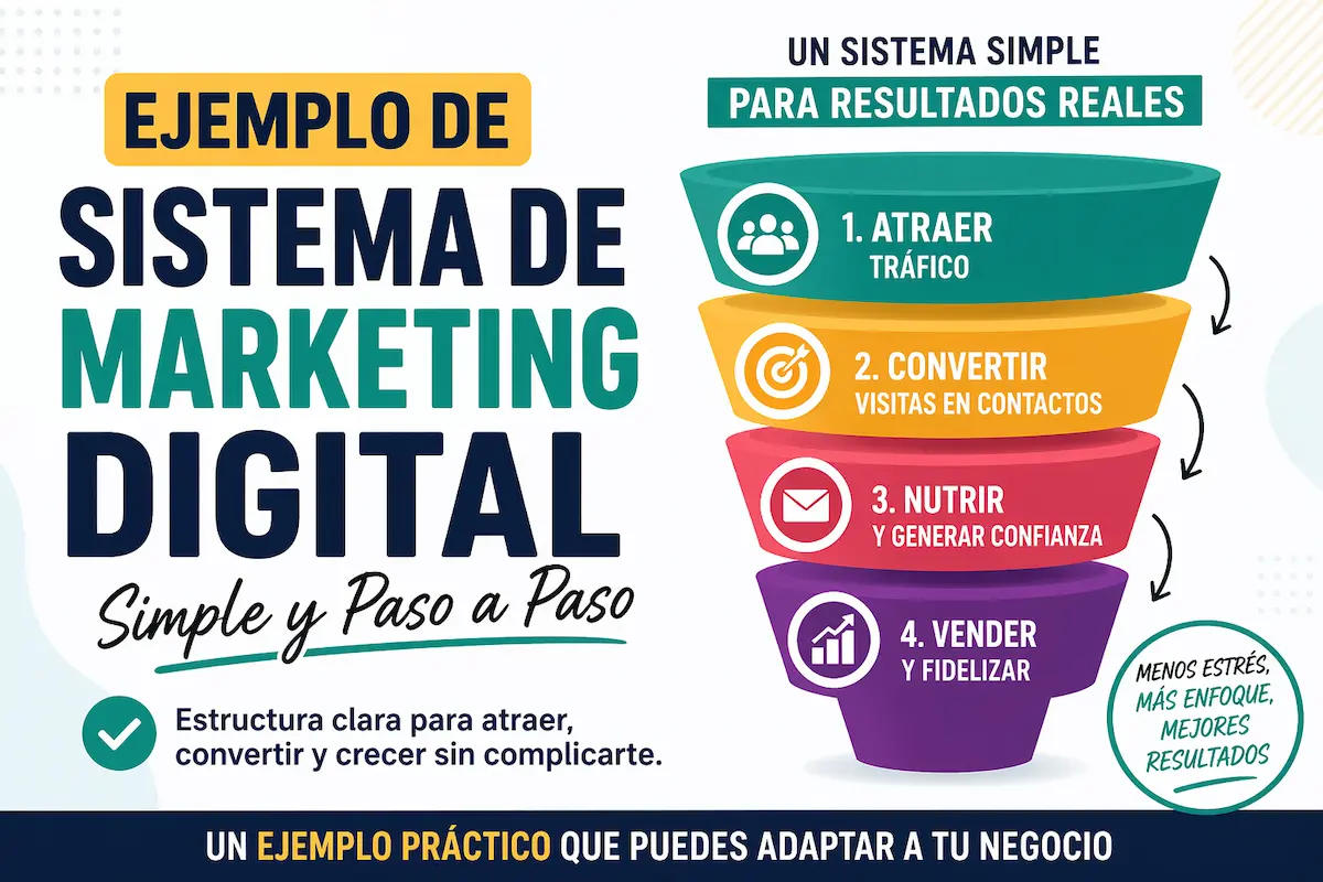 ejemplo de sistema de marketing digital simple paso a paso