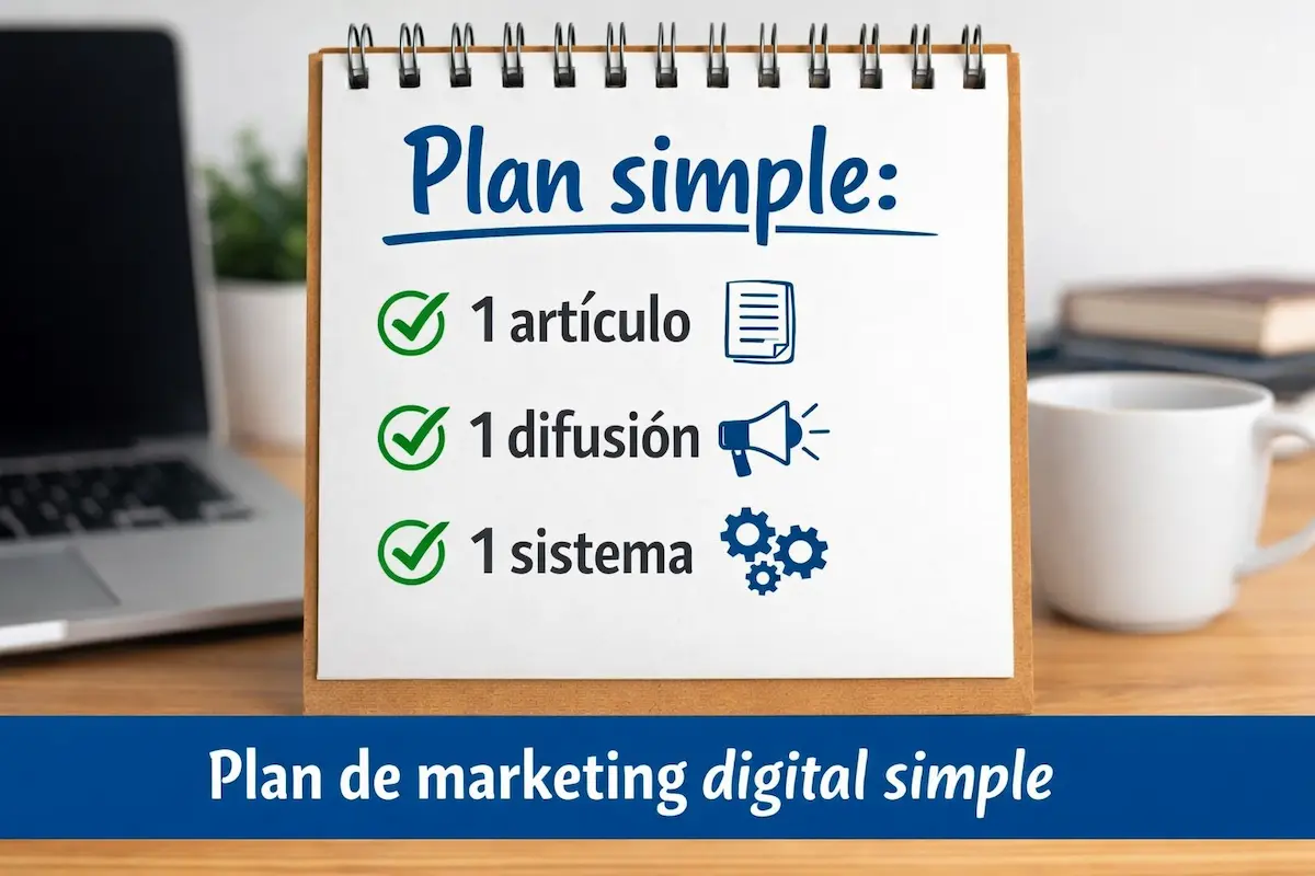 plan de marketing digital simple ejemplo práctico para avanzar sin estrés