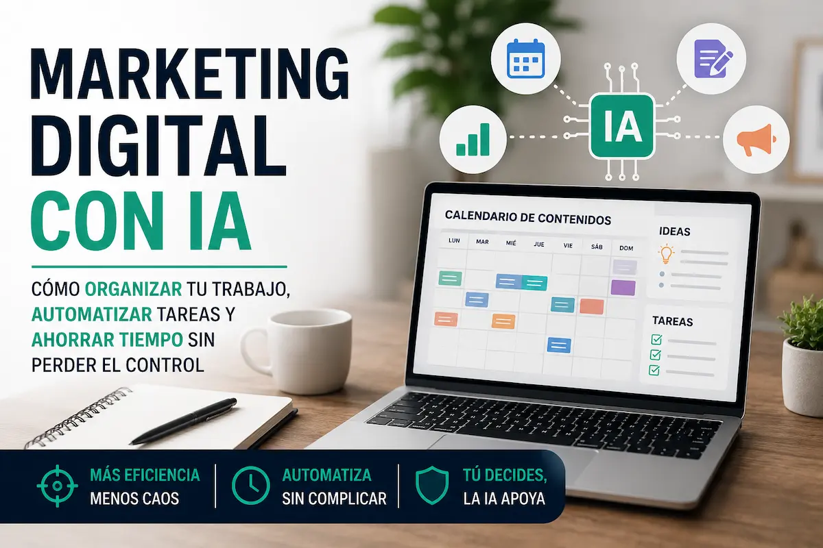 Marketing digital con IA para organizar tareas y crear un sistema de trabajo más sencillo.