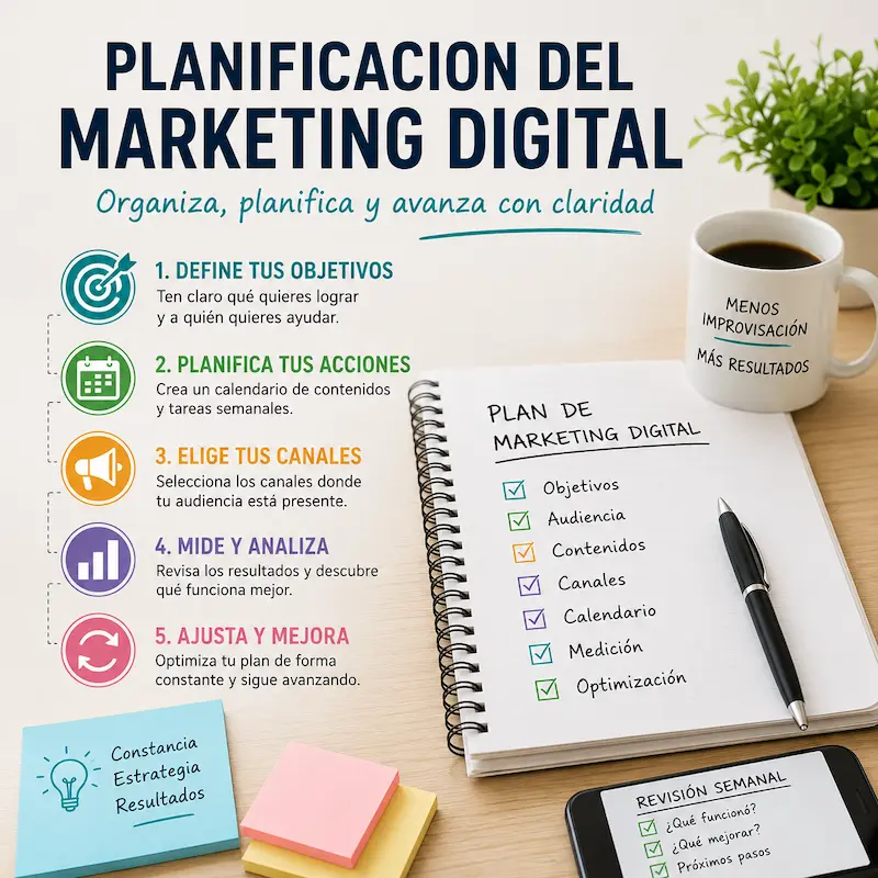 Pasos para crear una planificacion del marketing digital sencilla y eficaz.
