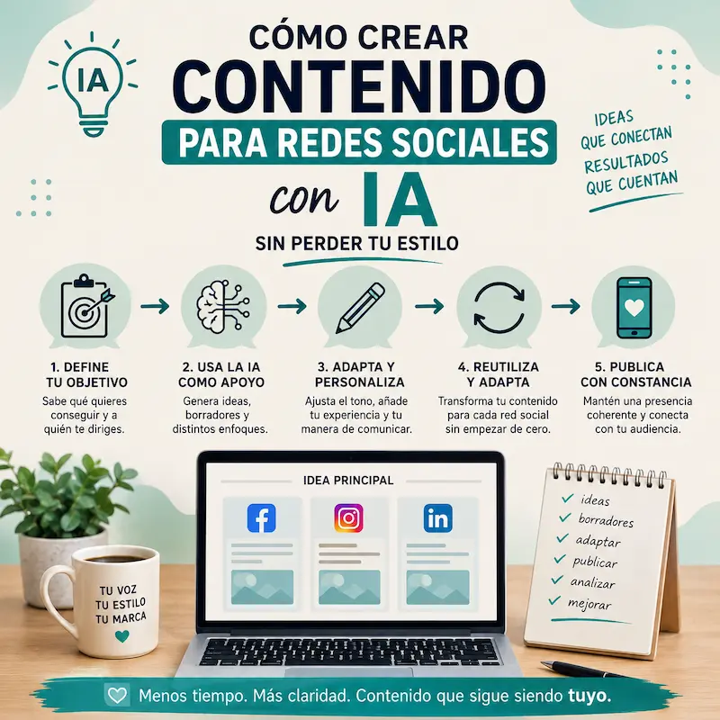 Proceso para crear contenido para redes sociales con IA paso a paso
