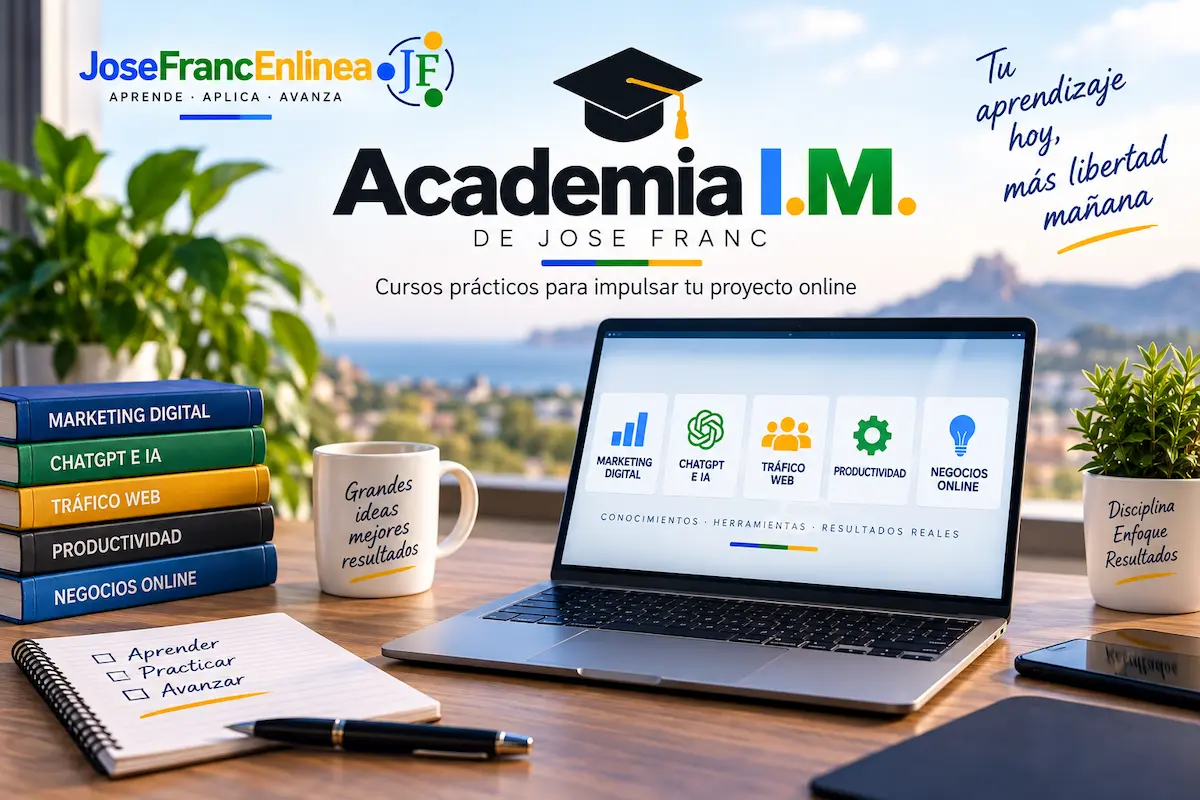 Academia IM de Jose Franc con cursos prácticos de marketing digital e inteligencia artificial